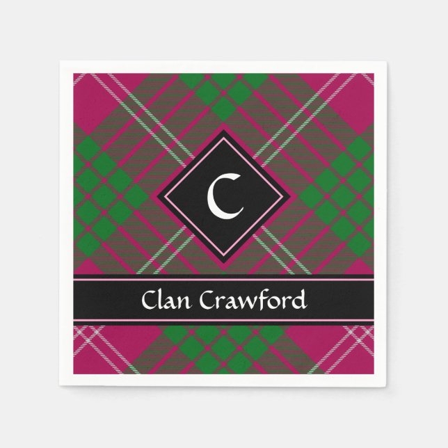 Clan Crawford Tartan Napkins (Front)