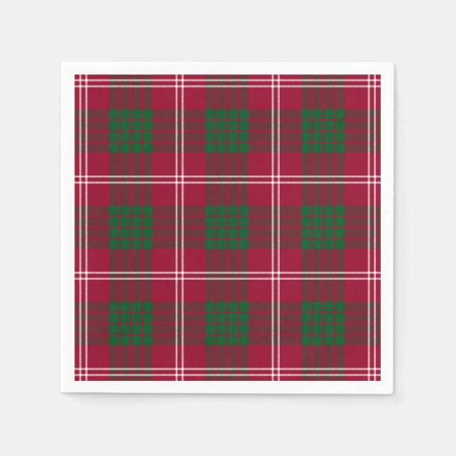Clan Crawford Tartan Paper Napkins (Front)