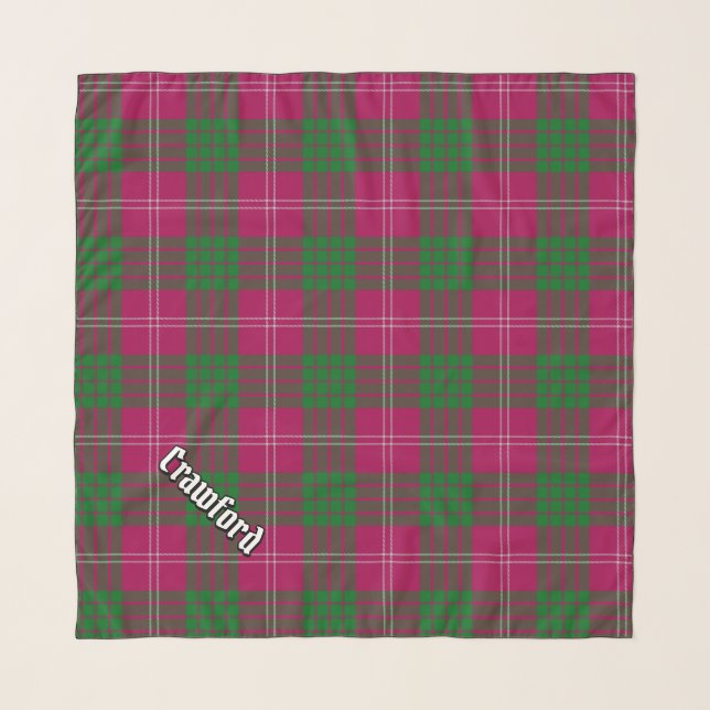 Clan Crawford Tartan Scarf (Front (Horizontal))