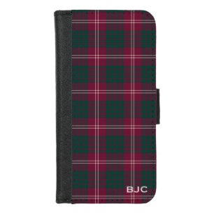 Clan Crawford Tartan Scottish Plaid Monogram iPhone 8/7 Wallet Case