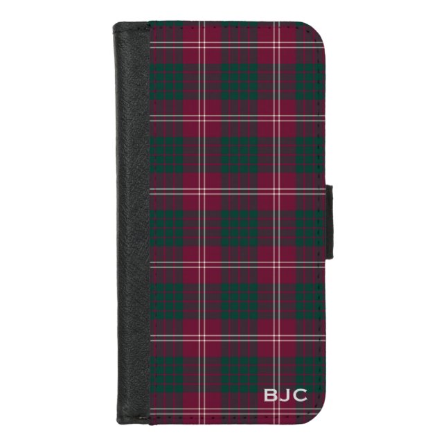 Clan Crawford Tartan Scottish Plaid Monogram iPhone Wallet Case (Front)