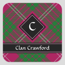 Clan Crawford Tartan Square Sticker