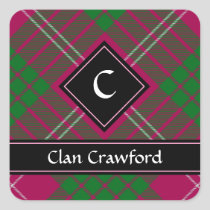 Clan Crawford Tartan Square Sticker