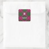 Clan Crawford Tartan Square Sticker (Bag)
