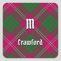 Clan Crawford Tartan Square Sticker