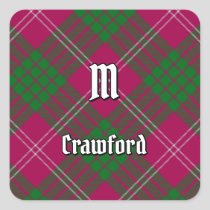 Clan Crawford Tartan Square Sticker