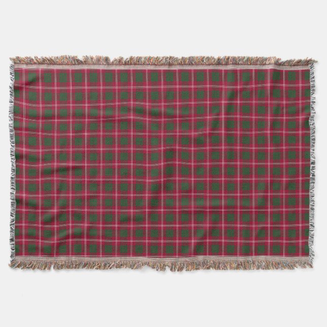 Clan Crawford Tartan Throw Blanket (Front)