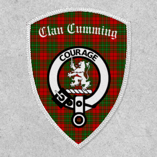 Clan Cumming Crest Badge and Tartan Iron On Patch