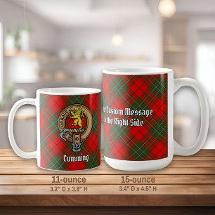 Clan Cumming Crest over Tartan Coffee Mug