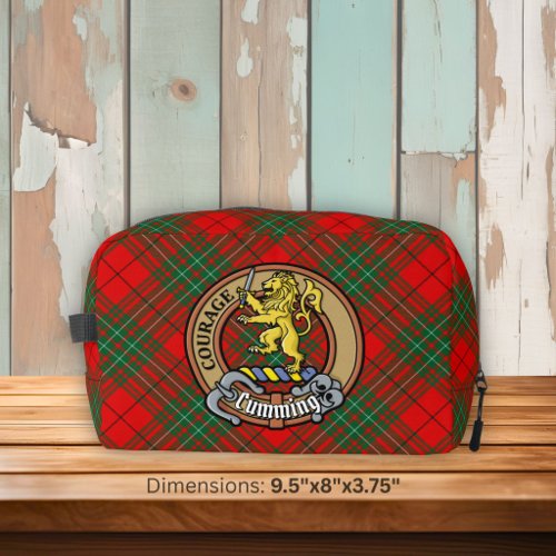 Clan Cumming Crest over Tartan Dopp Kit
