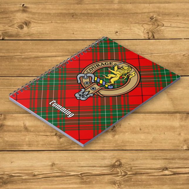 Clan Cumming Crest over Tartan Notebook (Creator Uploaded)