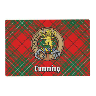 Clan Cumming Crest over Tartan Placemat