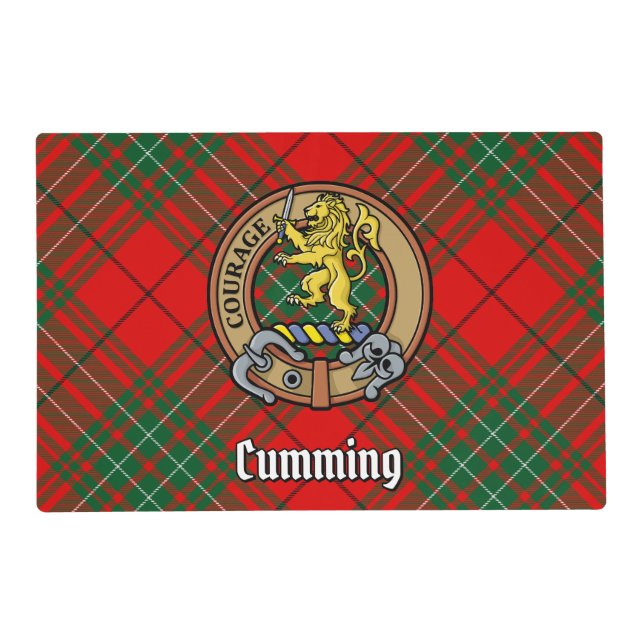 Clan Cumming Crest over Tartan Placemat (Front)