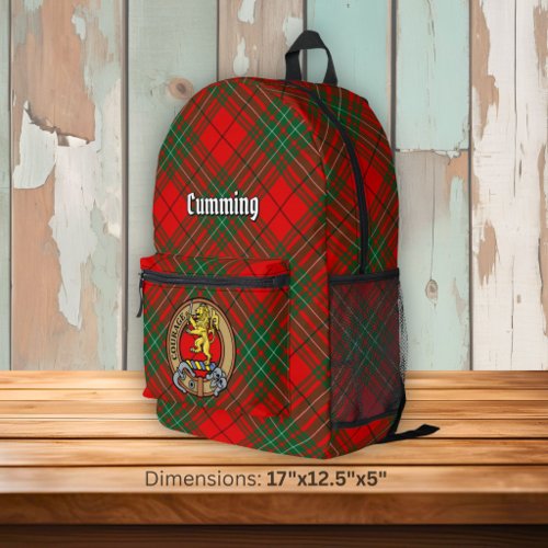 Clan Cumming Crest over Tartan Printed Backpack