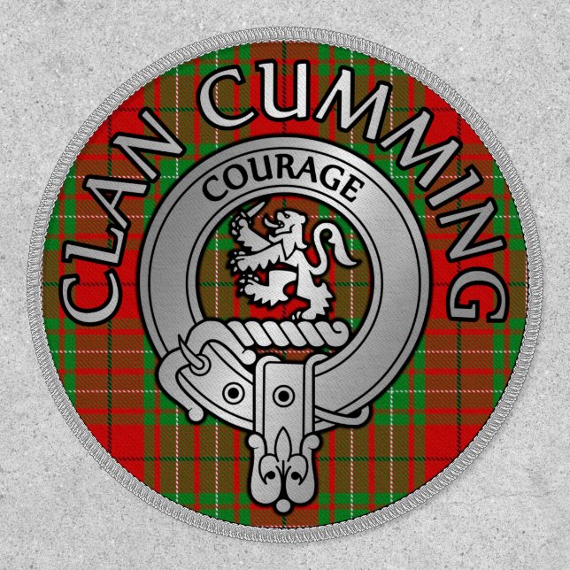Clan Cumming Crest & Tartan Shield Patch (Front)
