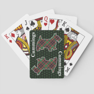 Clan Cumming Hunting Tartan Scottish Terrier Poker Cards