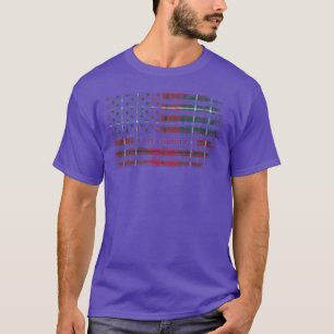 Clan Cumming Scottish tartan US flag kilt Scotland T-Shirt
