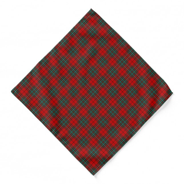 Clan Cumming Tartan Red Scottish Plaid Bandana (Front)