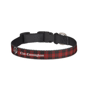 Clan Cunningham Badge & Tartan Pet Collar