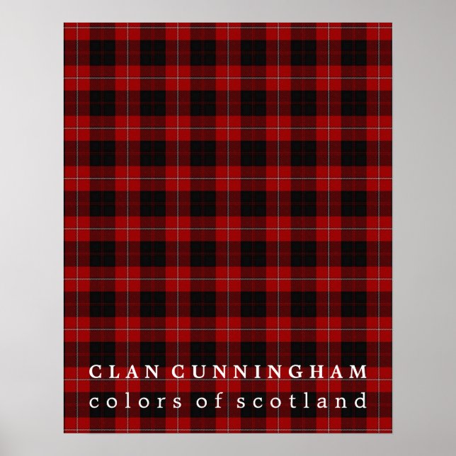 Clan Cunningham Colors of Scotland Tartan Poster (Front)