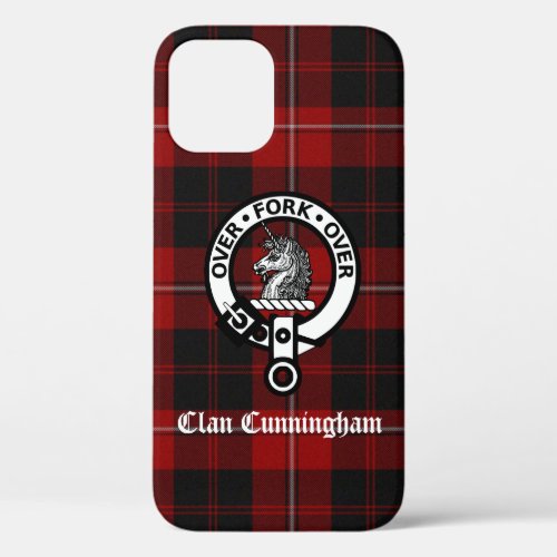 Clan Cunningham Crest Badge and Tartan iPhone 12 Case