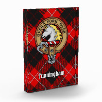 Clan Cunningham Crest over Tartan Acrylic Award