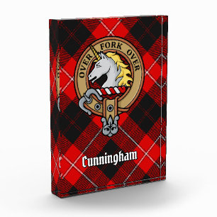 Clan Cunningham Crest over Tartan Acrylic Award