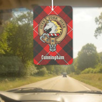 Clan Cunningham Crest over Tartan Air Freshener