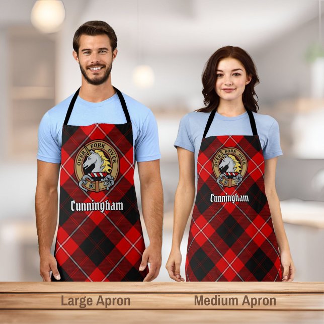 Clan Cunningham Crest over Tartan Apron (Creator Uploaded)