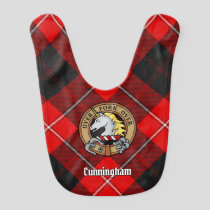Clan Cunningham Crest over Tartan Baby Bib