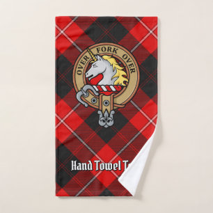 Clan Cunningham Crest over Tartan Bath Towel Set