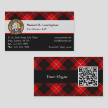 Clan Cunningham Crest over Tartan Business Card