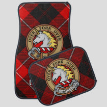 Clan Cunningham Crest over Tartan Car Floor Mat
