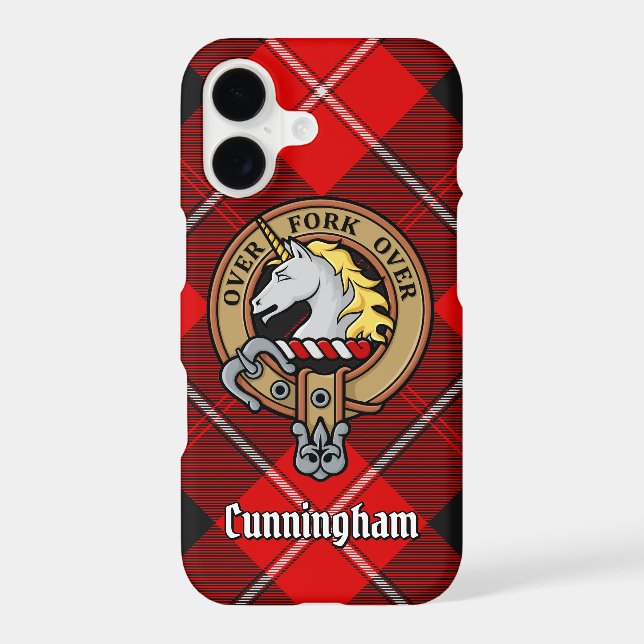 Clan Cunningham Crest over Tartan Case-Mate iPhone Case (Back)