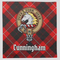 Clan Cunningham Crest over Tartan Cloth Napkin