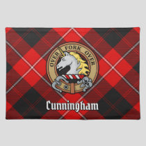 Clan Cunningham Crest over Tartan Cloth Placemat