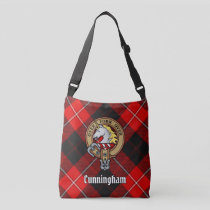 Clan Cunningham Crest over Tartan Crossbody Bag