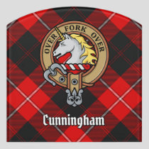 Clan Cunningham Crest over Tartan Door Sign