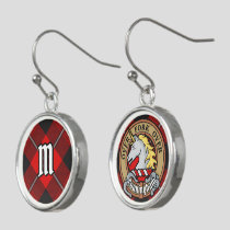 Clan Cunningham Crest over Tartan Earrings