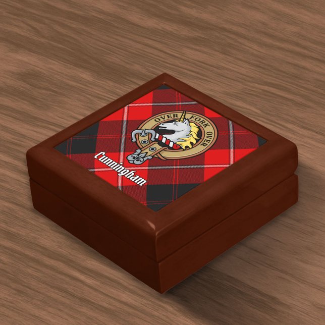Clan Cunningham Crest over Tartan Gift Box (Creator Uploaded)