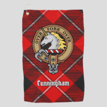 Clan Cunningham Crest over Tartan Golf Towel