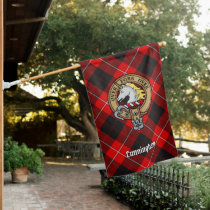Clan Cunningham Crest over Tartan House Flag