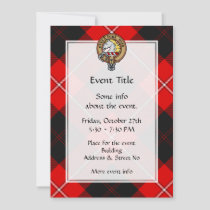 Clan Cunningham Crest over Tartan Invitation