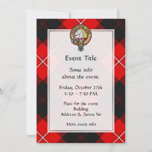 Clan Cunningham Crest over Tartan Invitation