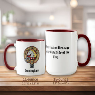 Clan Cunningham Crest over Tartan Mug