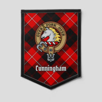 Clan Cunningham Crest over Tartan Pennant