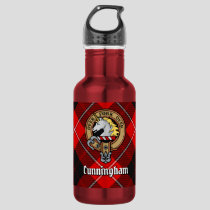 Clan Cunningham Crest over Tartan Stainless Steel Water Bottle