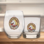 Clan Cunningham Crest over Tartan Whiskey Glass