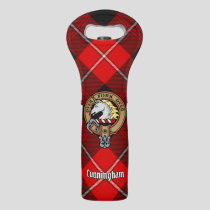 Clan Cunningham Crest over Tartan Wine Bag