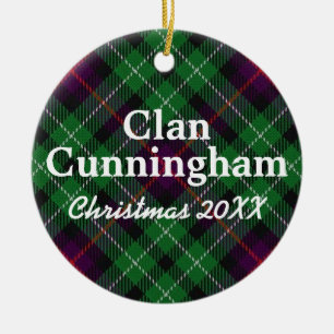 Clan Cunningham Scottish Tartan Ceramic Ornament
